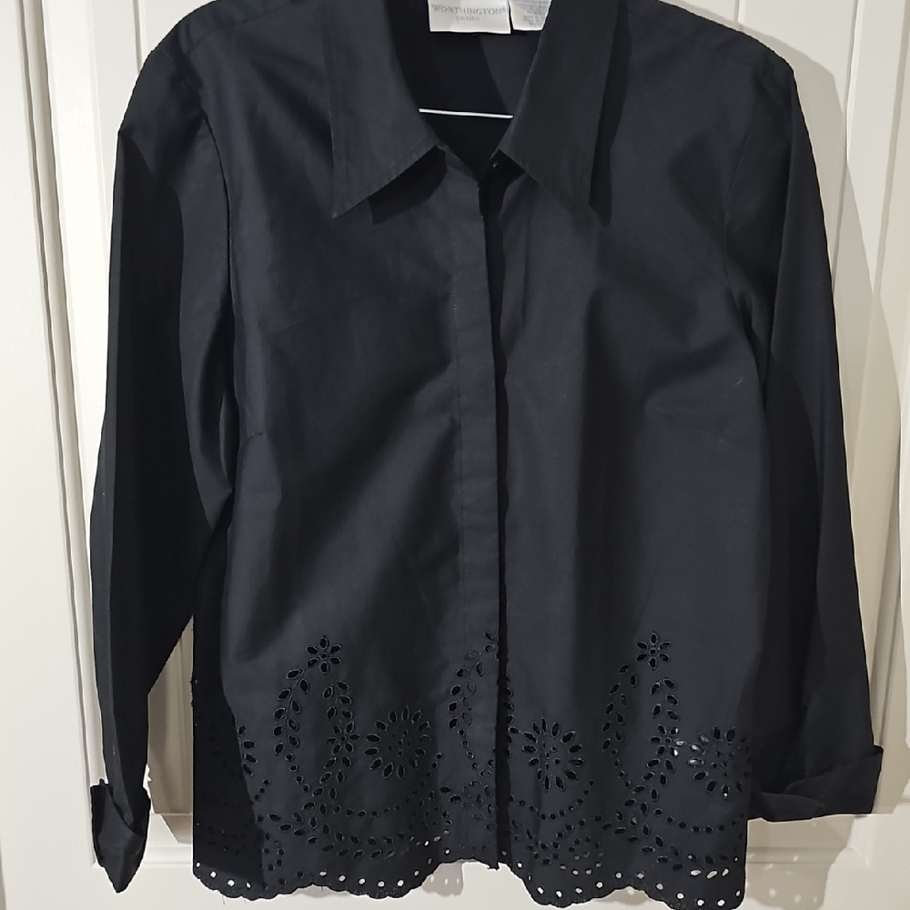 Worthington Black Button Down Shirt